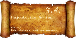 Hajdukovics Adrián névjegykártya